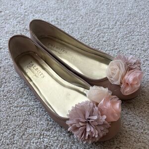 Talbots Women's Blush Floral Embellished Flats